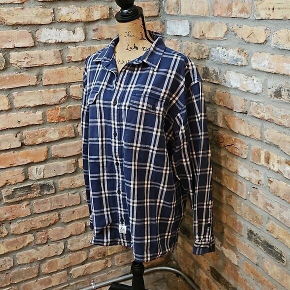 The North Face Men's Blue & Cream plaid long sleeve shirt size XL - Picture 4 of 10